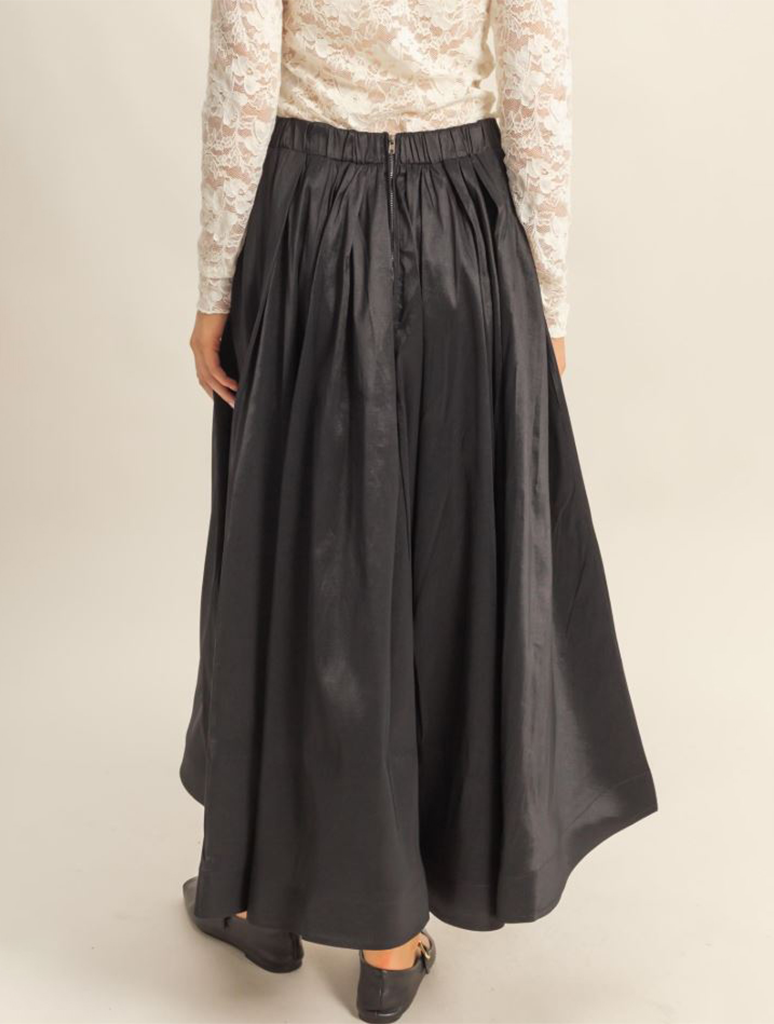 Classic Pleated A-line Midi Skirt