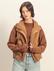 High Neck Quilted Puffer Vest