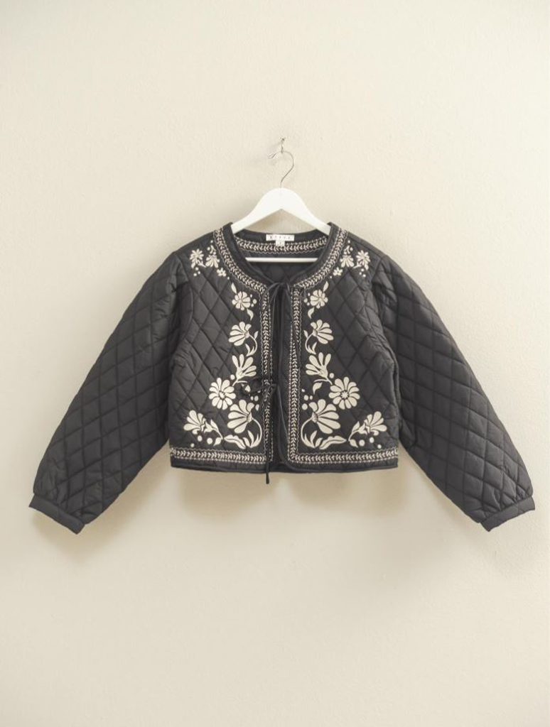 Quilted Floral Embroidered Jacket