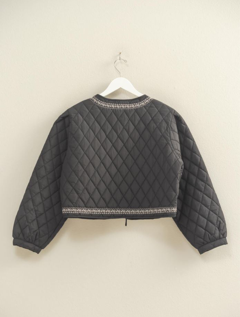 Quilted Floral Embroidered Jacket