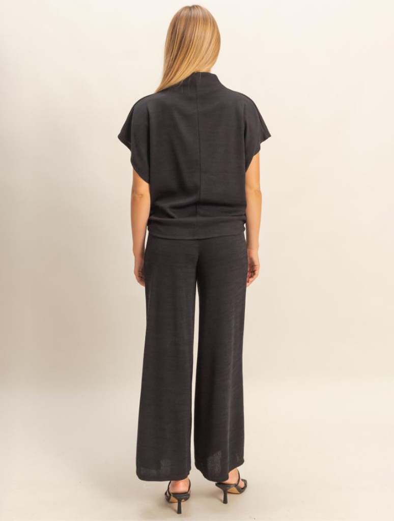 Mock Neck Top And Pants Set