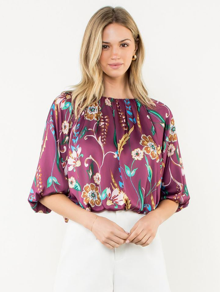 Short Sleeve Floral Flowy Top