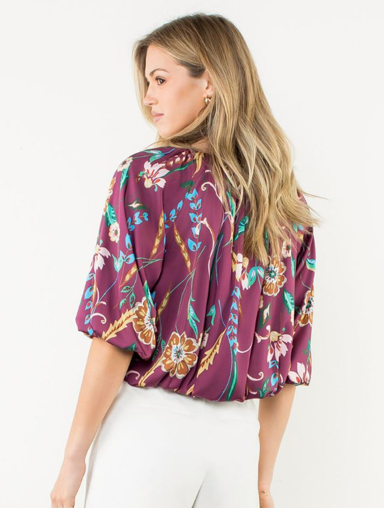 Short Sleeve Floral Flowy Top