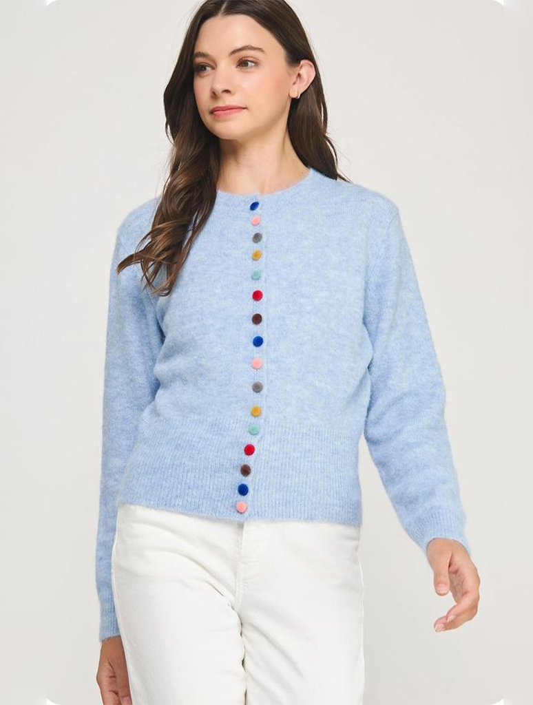 Multi Color Button Knit Cardigan