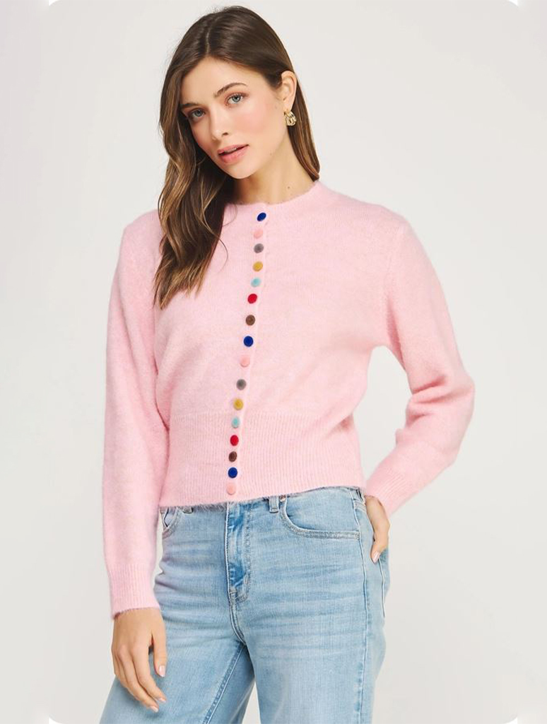 Multi Color Button Knit Cardigan