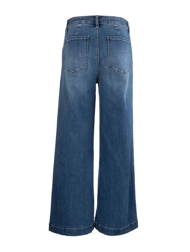 Kut From The Kloth Meg High-Rise Wide Straight Leg with Pork Chop Pockets