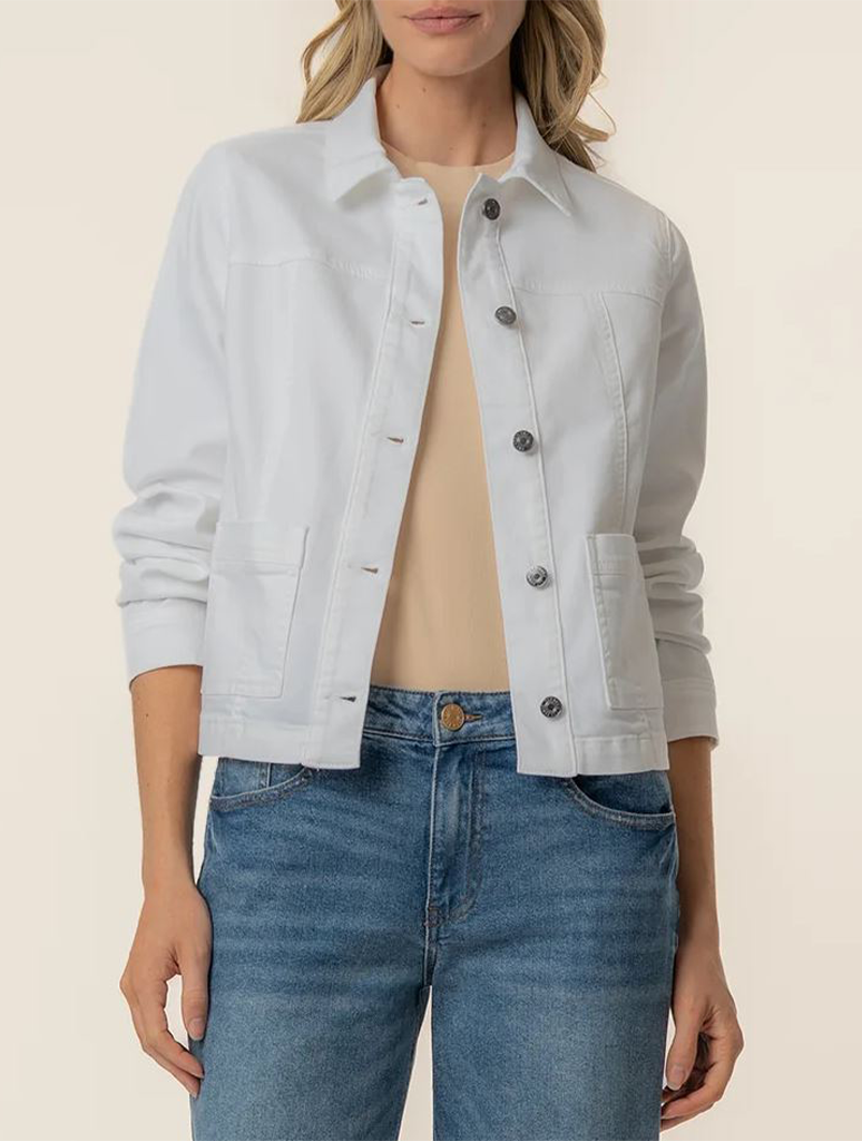 Kut From The Kloth Matilda Crop Trucker Jacket With Patch Pockets