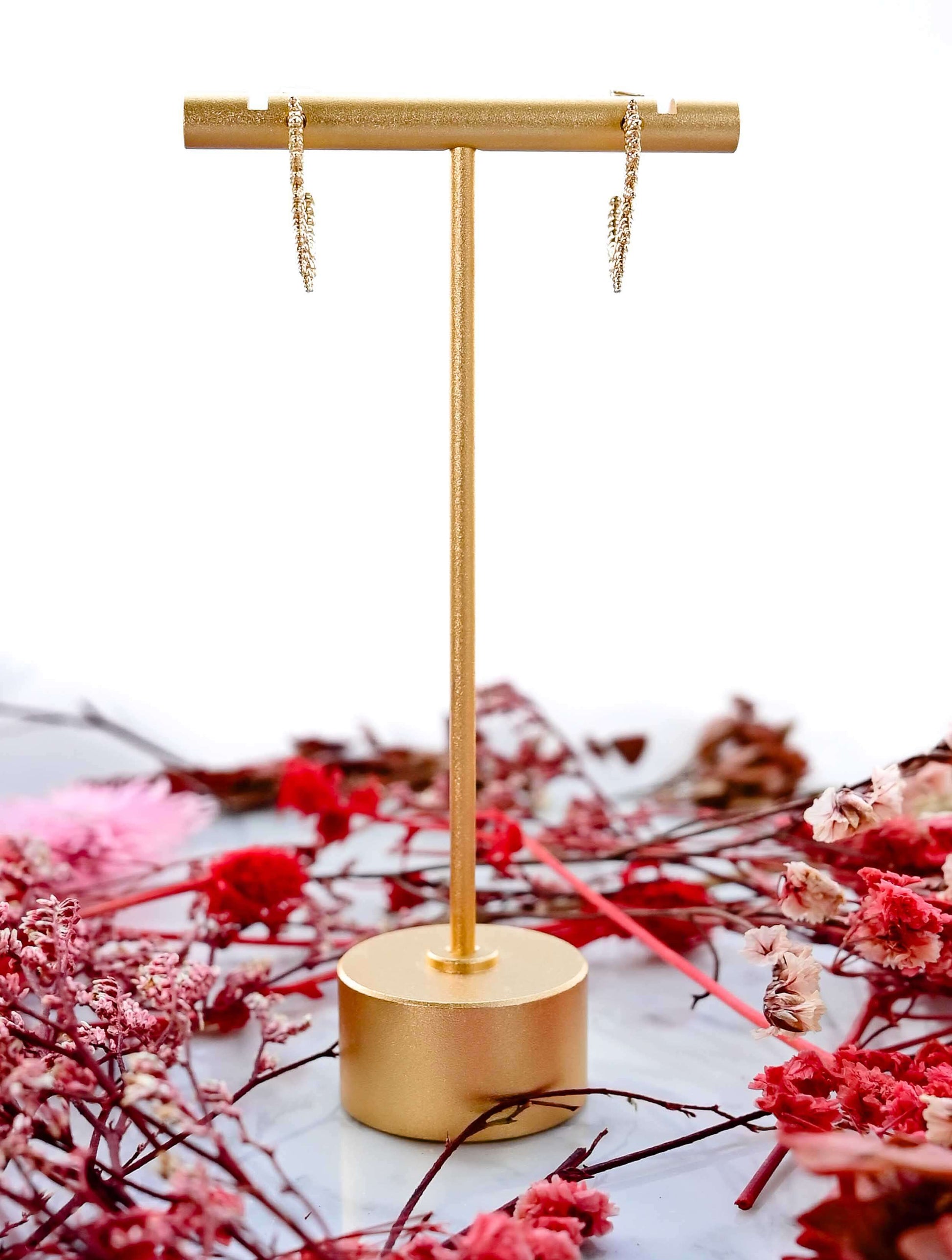 14K Gold Dipped Textured Post Hoop Earrings