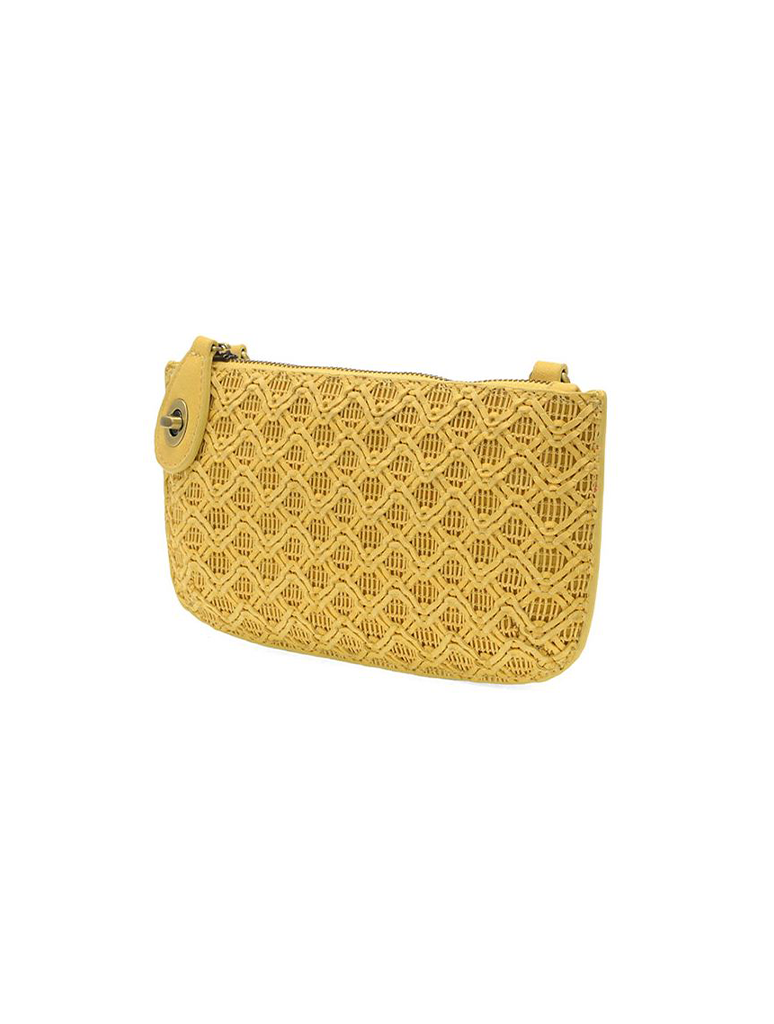 Lattice Woven Mini Crossbody Wristlet Clutch