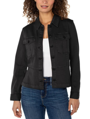 Liverpool Peplum Hem Trucker Jacket