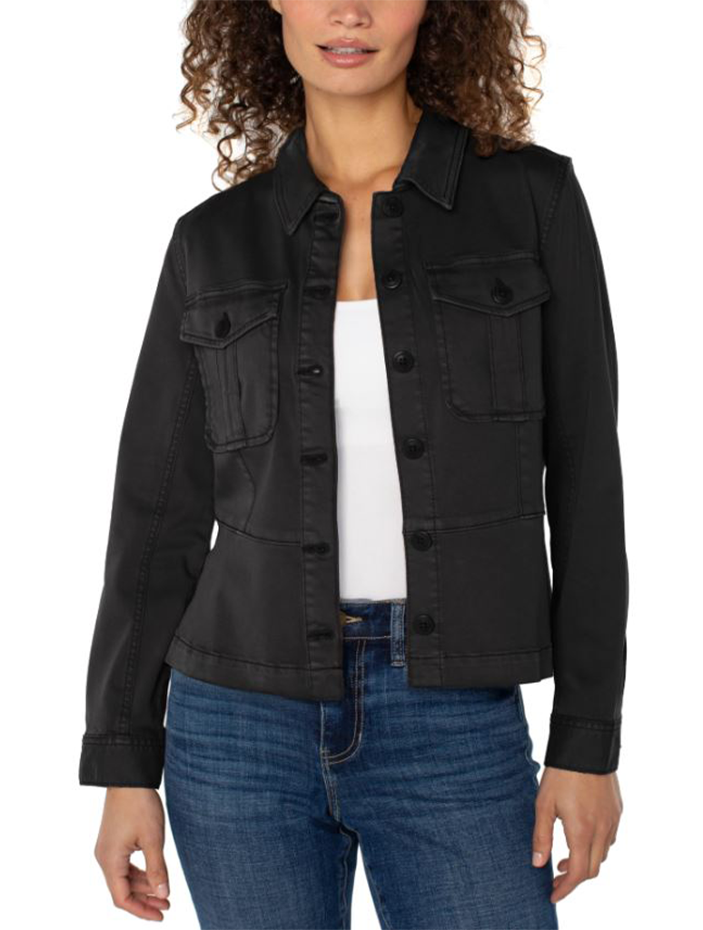 Liverpool Peplum Hem Trucker Jacket