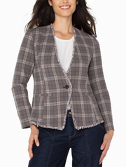 Liverpool Collarless Fitted Blazer with Fray