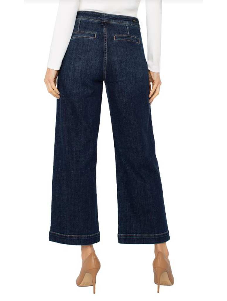 Liverpool Stride Wide Leg Jeans With Trouser Details