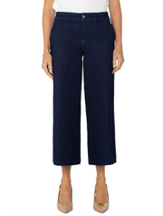 Liverpool Wide Leg Cargo Pant with Elastic Waistband