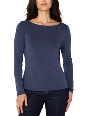 Liverpool Long Sleeve Boatneck Knit Top