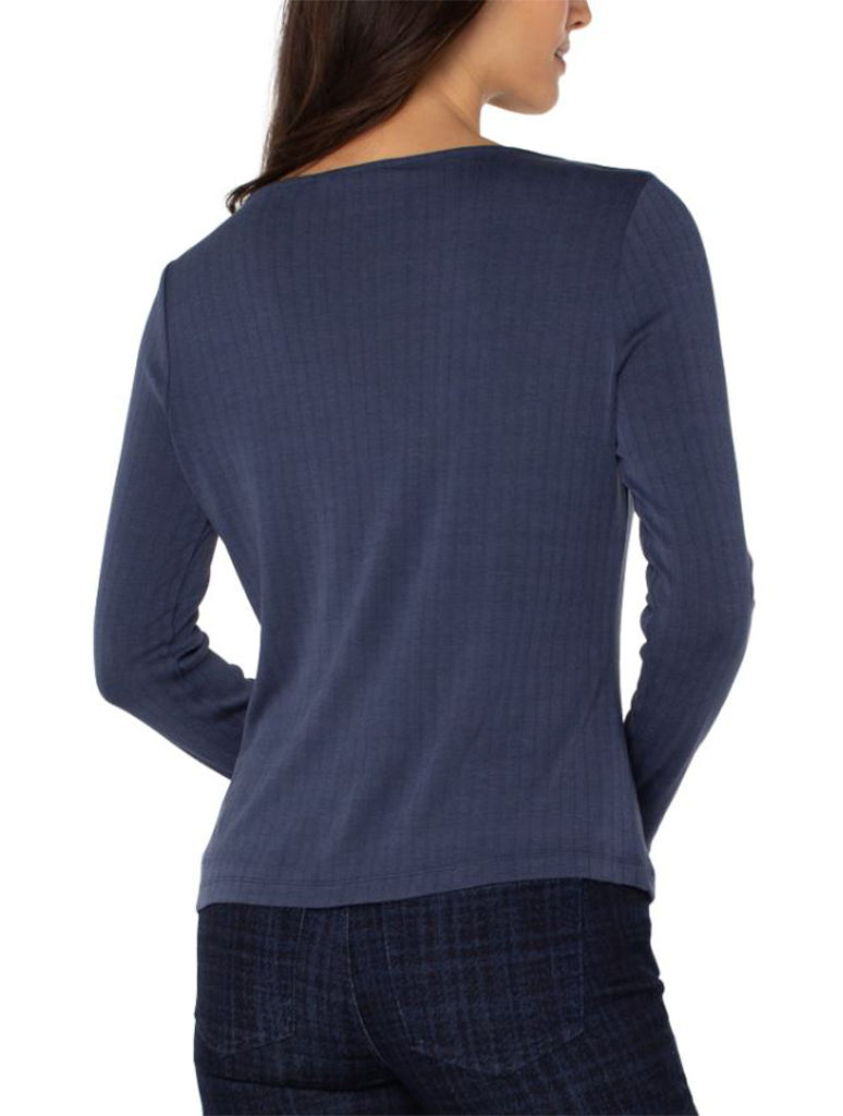 Liverpool Long Sleeve Boatneck Knit Top