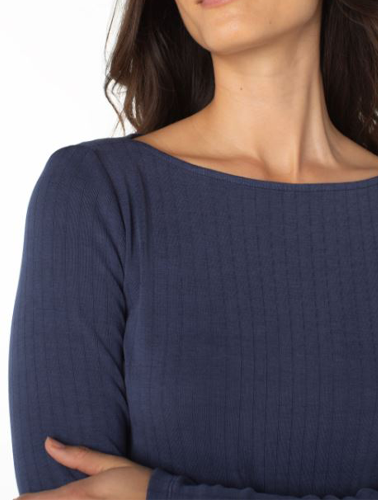 Liverpool Long Sleeve Boatneck Knit Top