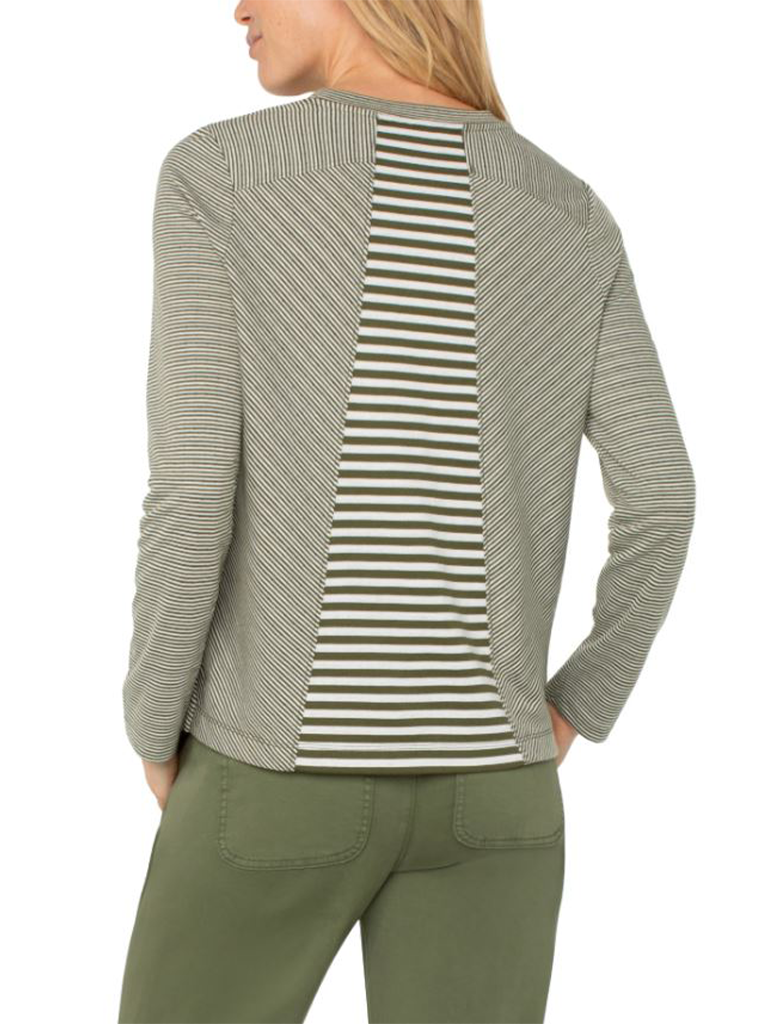 Liverpool Long Sleeve Crew Neck Knit Top With Seaming (Final Sale)