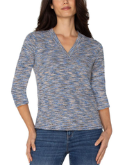 Liverpool 3/4 Sleeve V-Neck Knit Tee