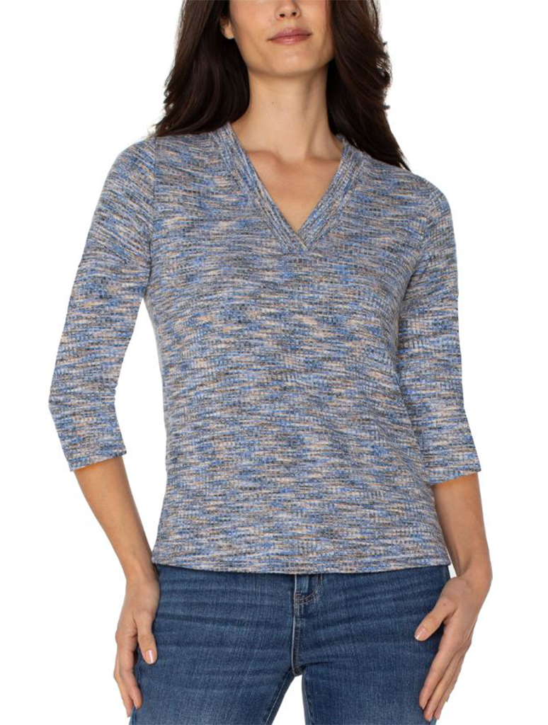 Liverpool 3/4 Sleeve V-Neck Knit Tee