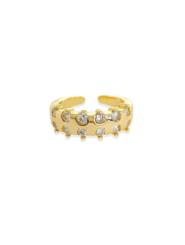 Ring with Twelve Glittering Cubic Zirconia Stones