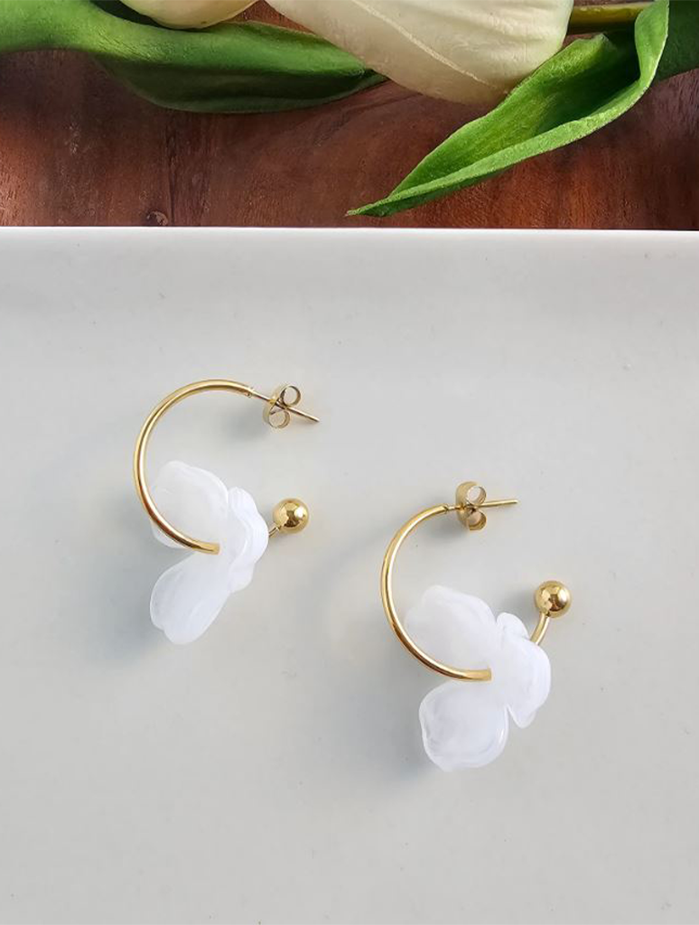 Magnolia Hoop Earrings