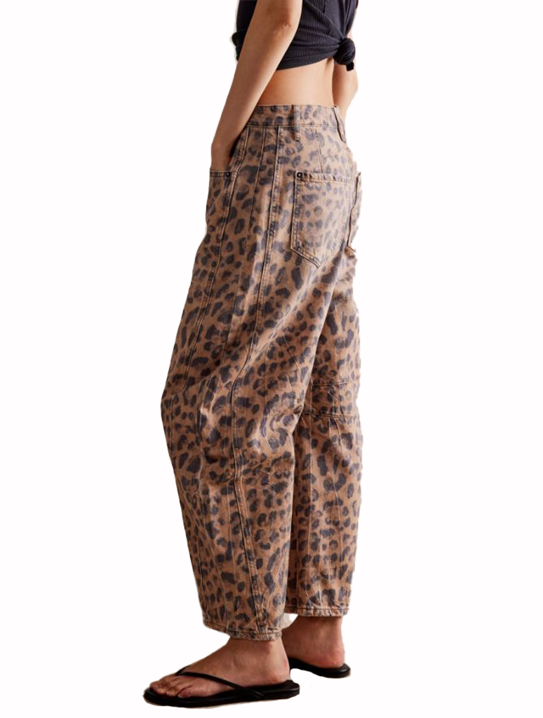 Free People Good Luck Printed Barrel Pant