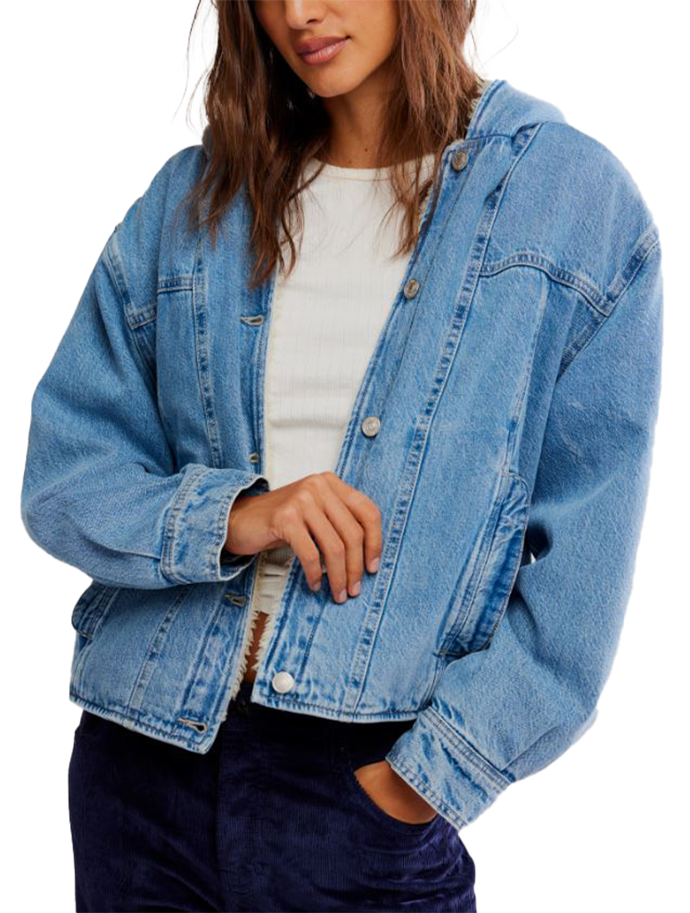 Free People Asher Cozy Denim Jacket