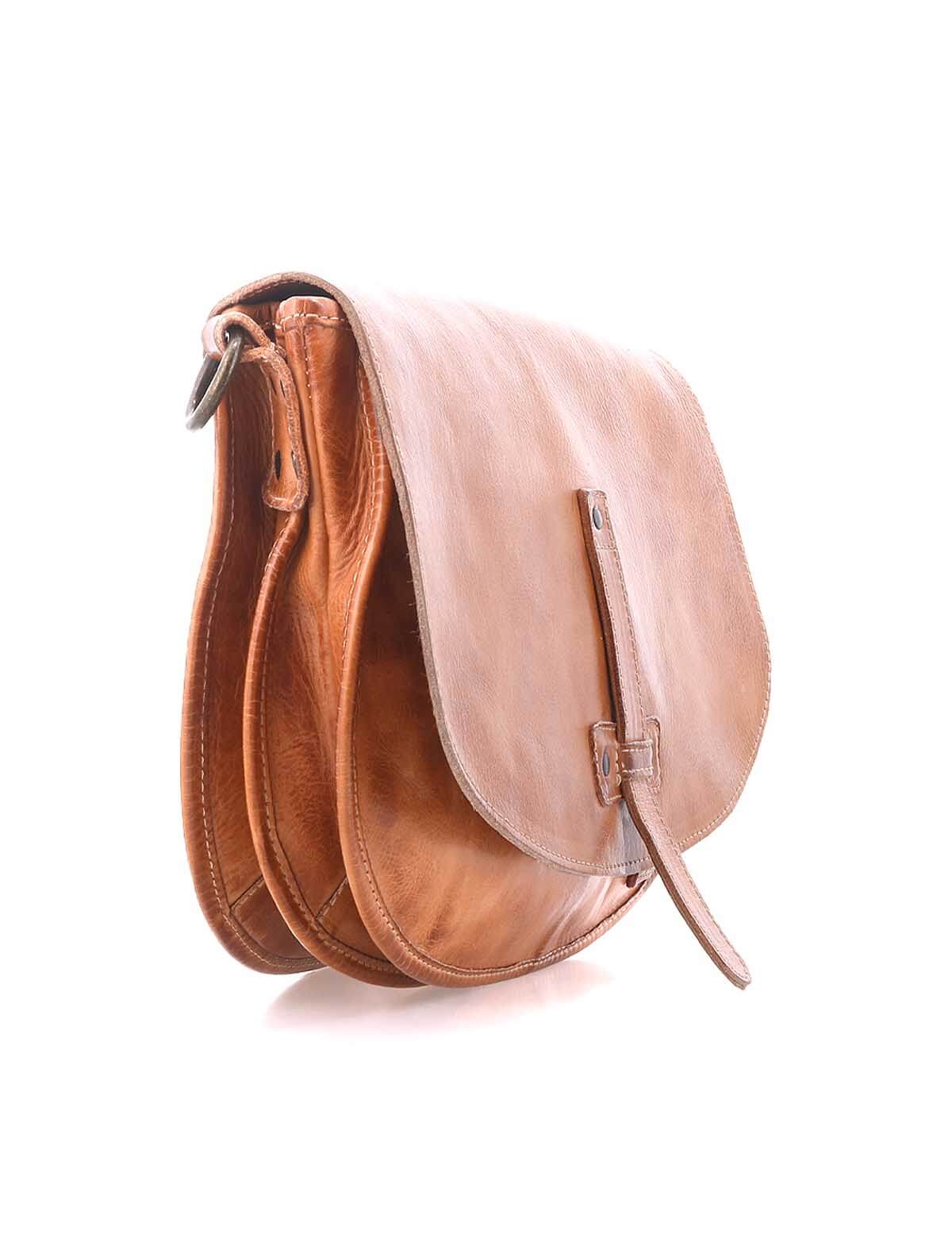 BED|STU Sequoia crossbody bag showing spacious, divided interior with zip and slip pockets