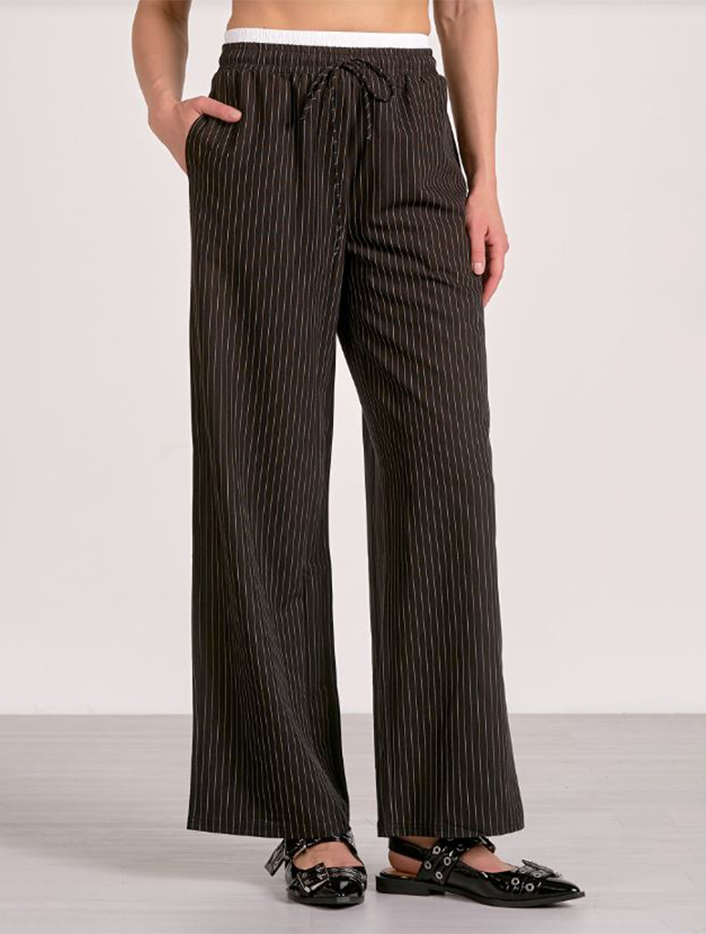 Double Waistband Pinstripe Trouser
