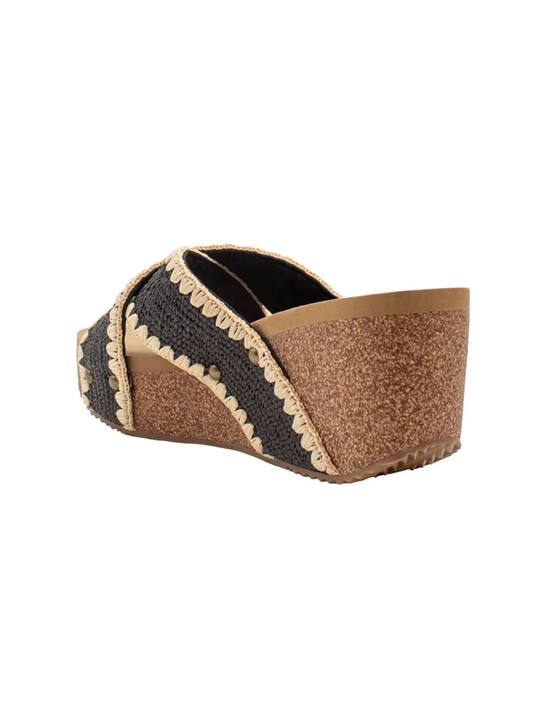 Volatile Antigua Woven Raffia Wedge Sandal