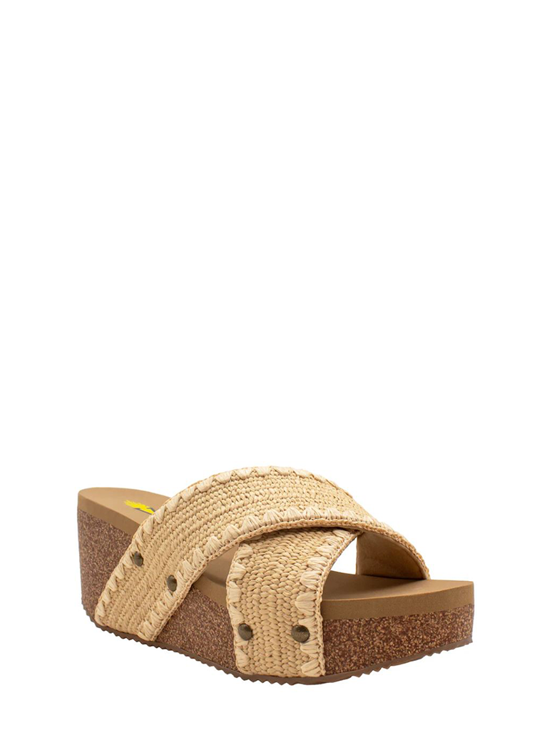 Volatile Antigua Woven Raffia Wedge Sandal