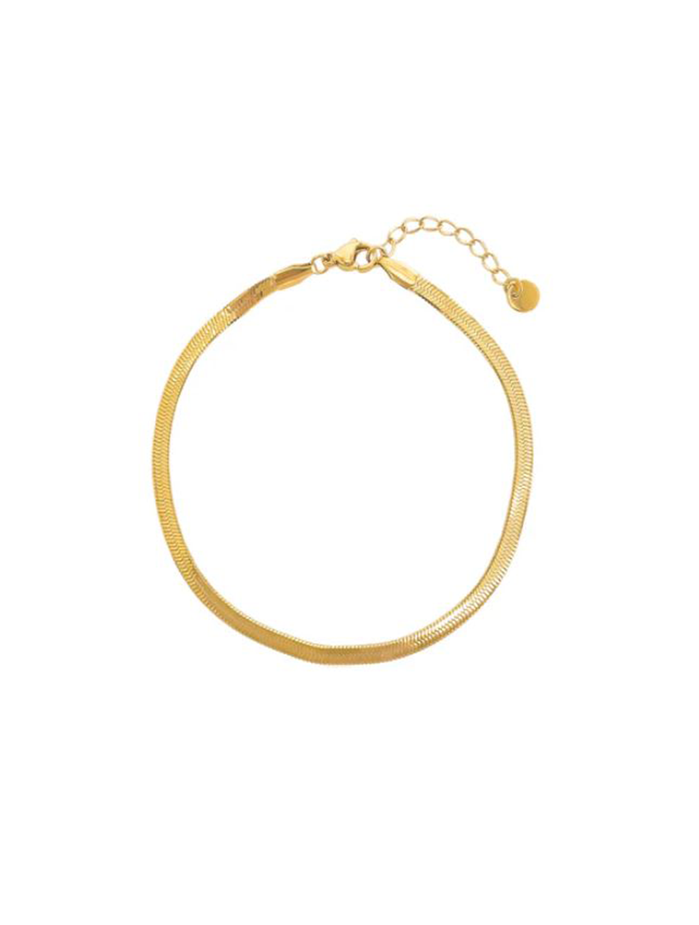 Water Resistant Herringbone Chain Anklet