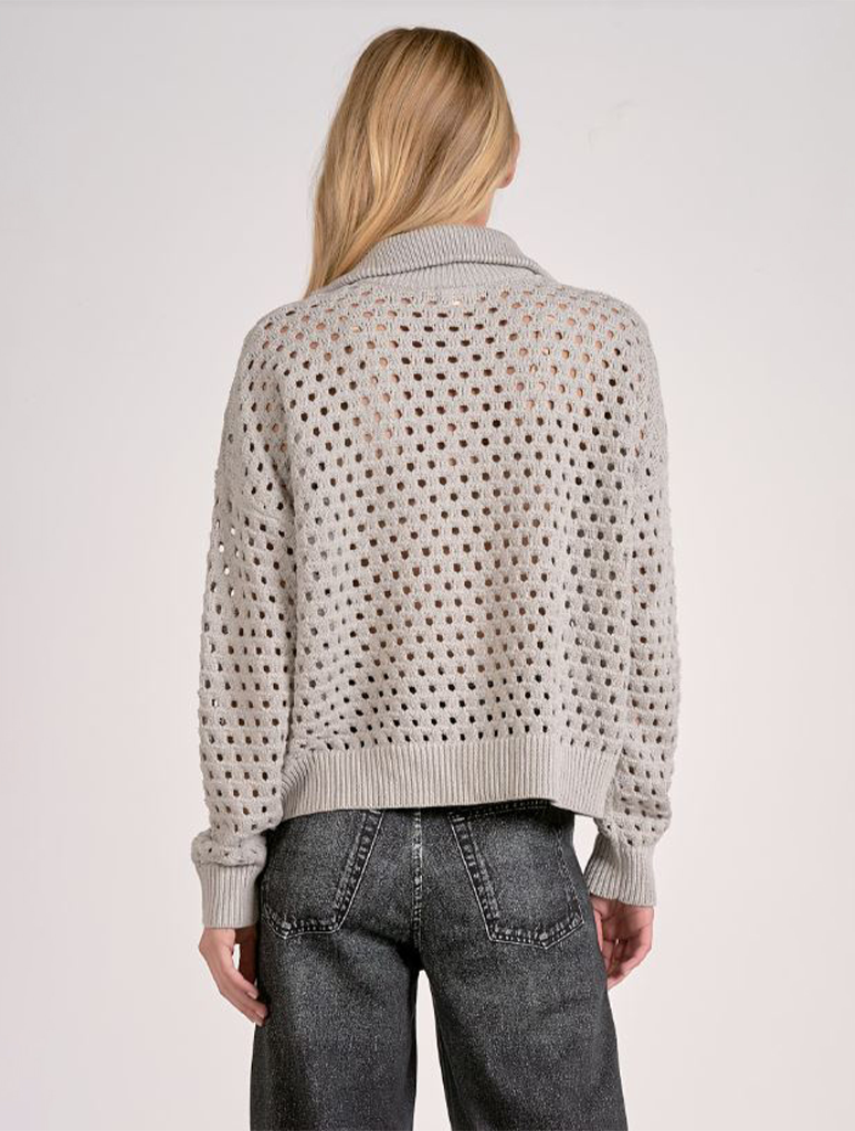 Quarter Zip Collared Knit Sweater