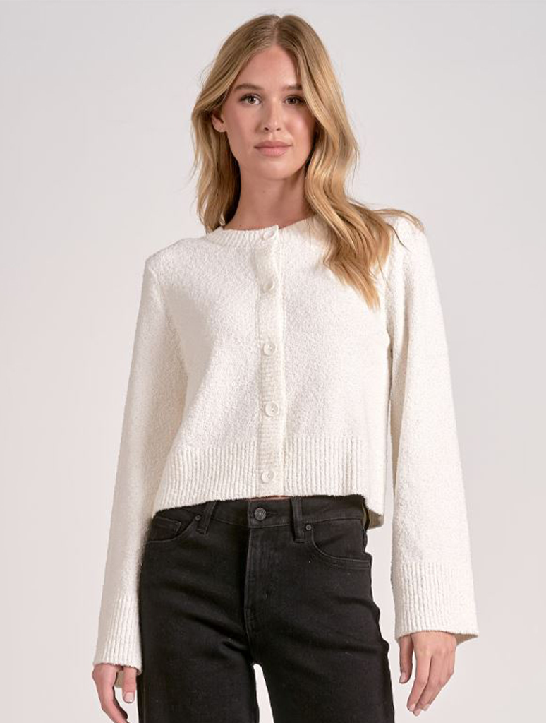 Flared Button Up Cardigan Sweater