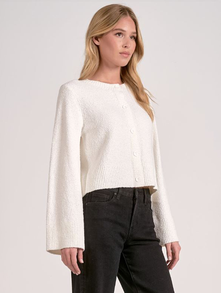 Flared Button Up Cardigan Sweater