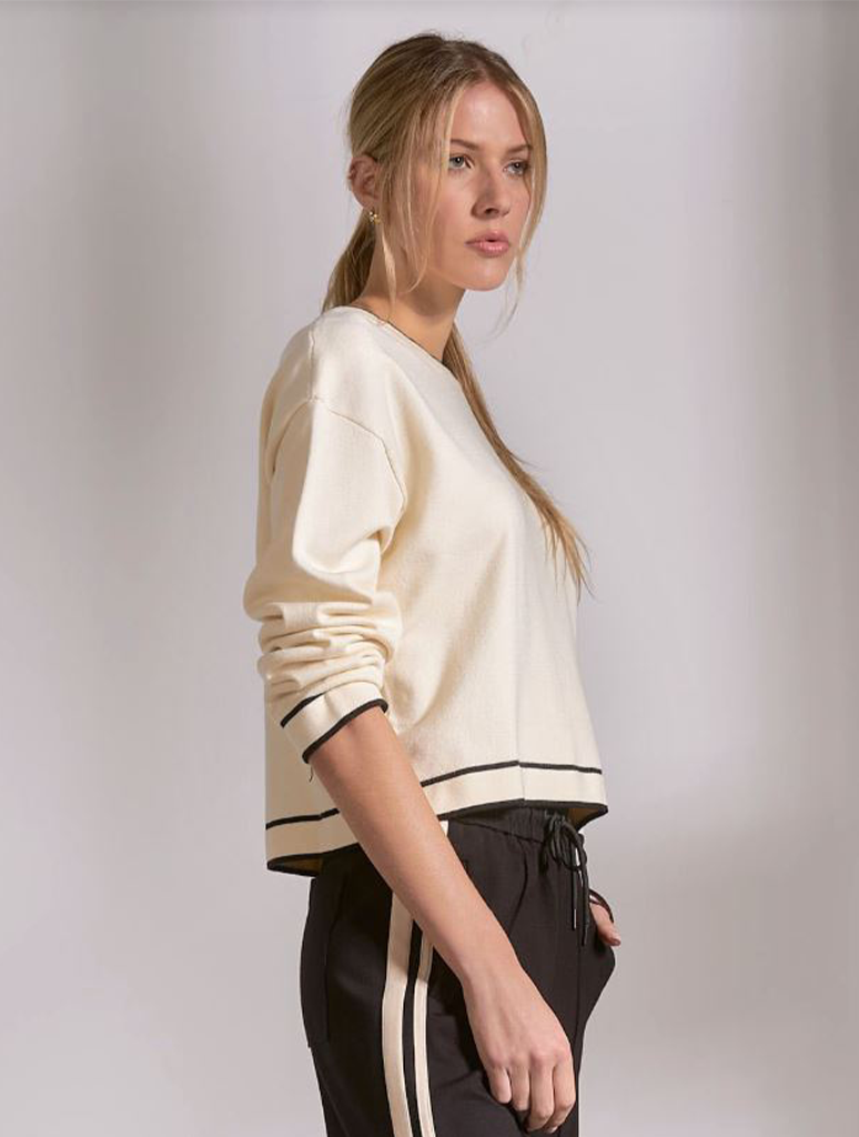 Crewneck Sweater With Contrast