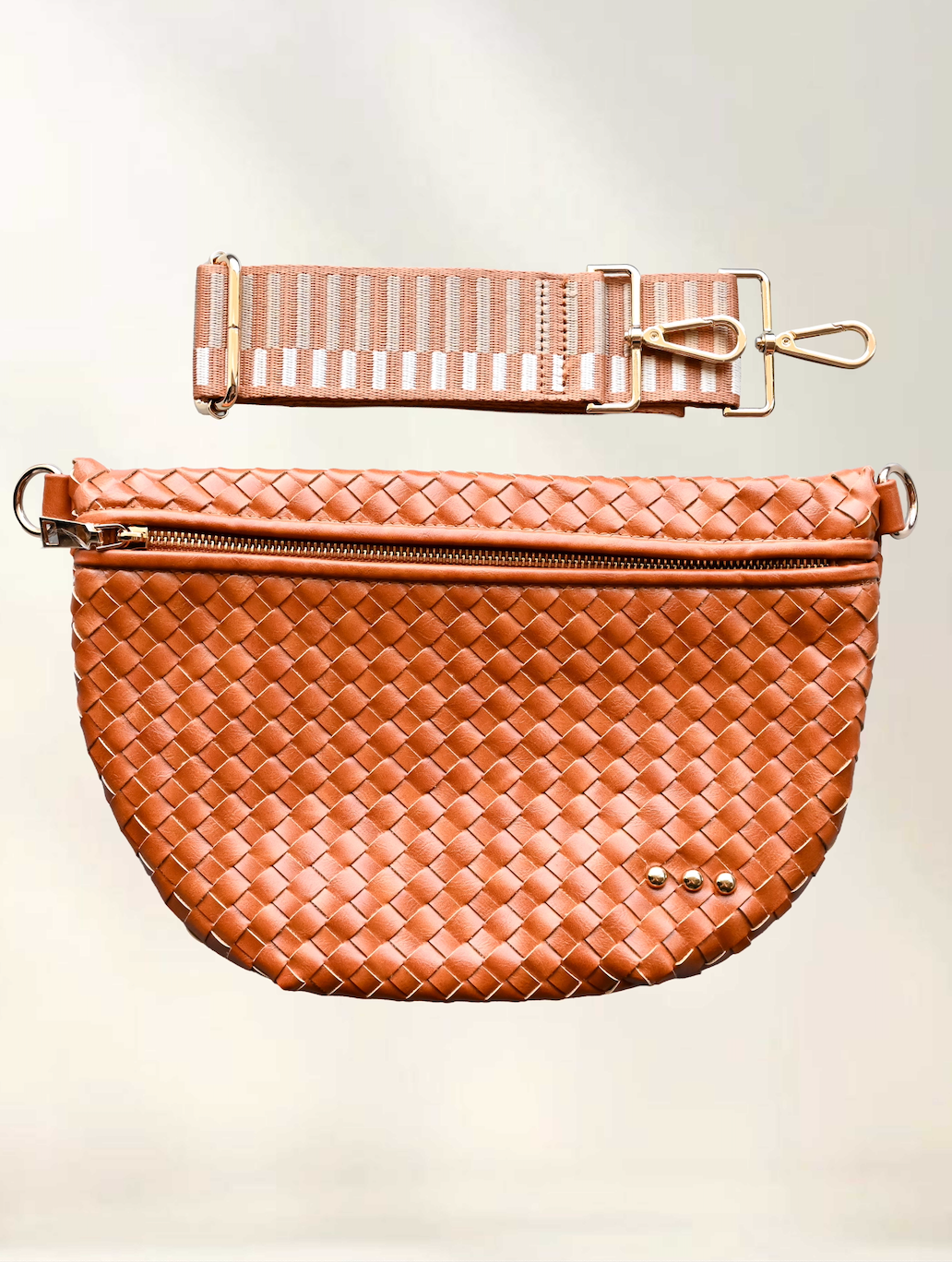 Westlyn Woven Bum Bag with Studded Detail