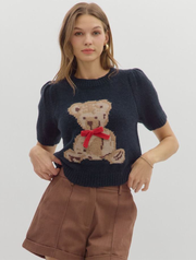 Teddy Bear Short Sleeve Sweater