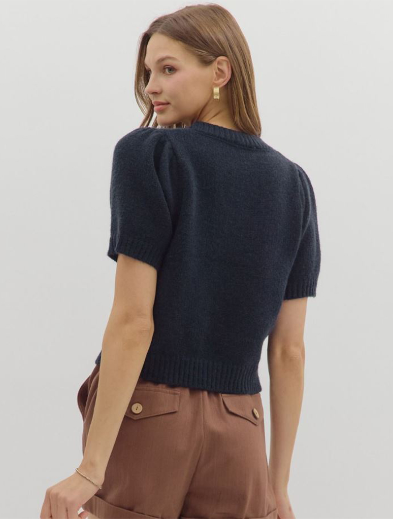 Teddy Bear Short Sleeve Sweater