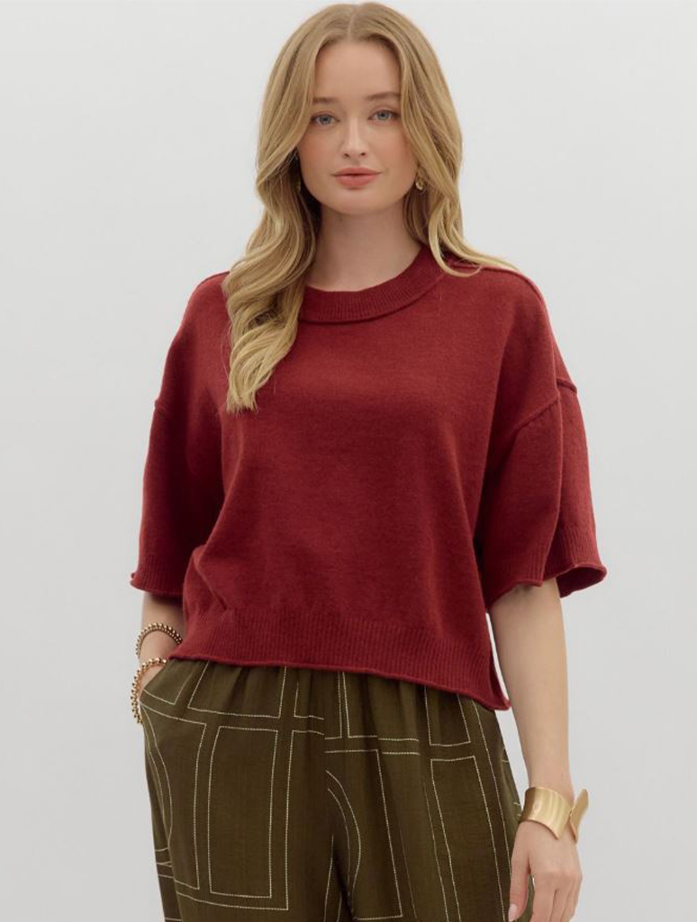 3/4 Wide Sleeve Knit Sweater