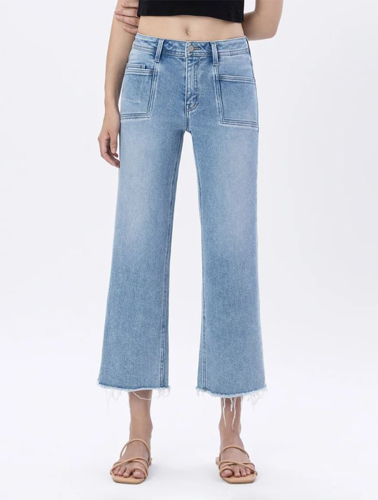 Vervet Aileah High Rise Crop Slim Wide Leg Jeans