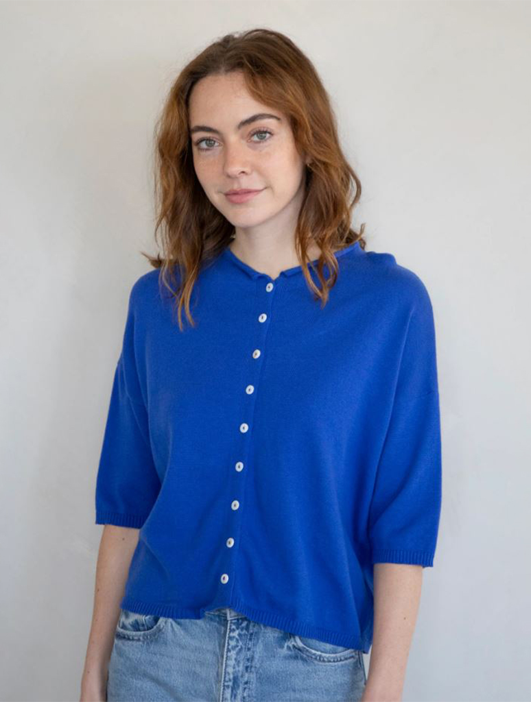 Short Sleeve Knit Cardigan