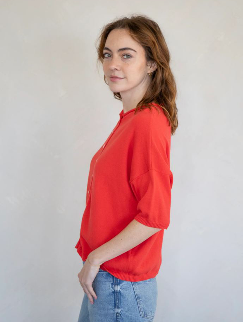 Short Sleeve Knit Cardigan