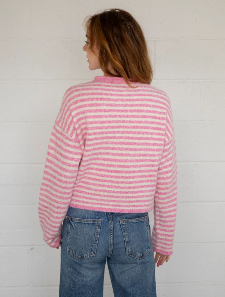 Striped Henley Pullover Sweater