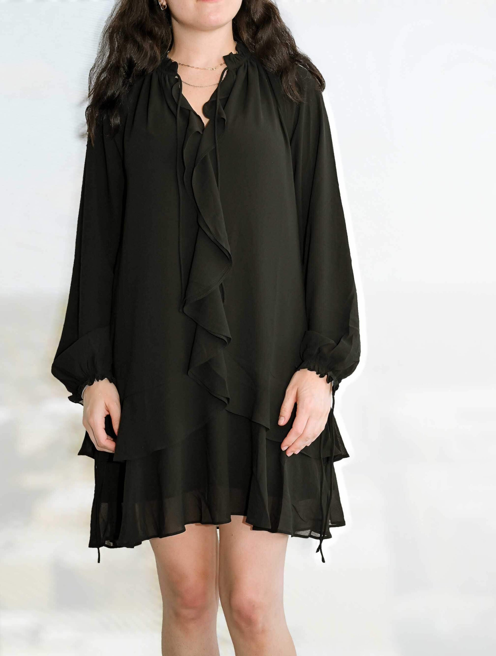Long Sleeve Flutter Dress