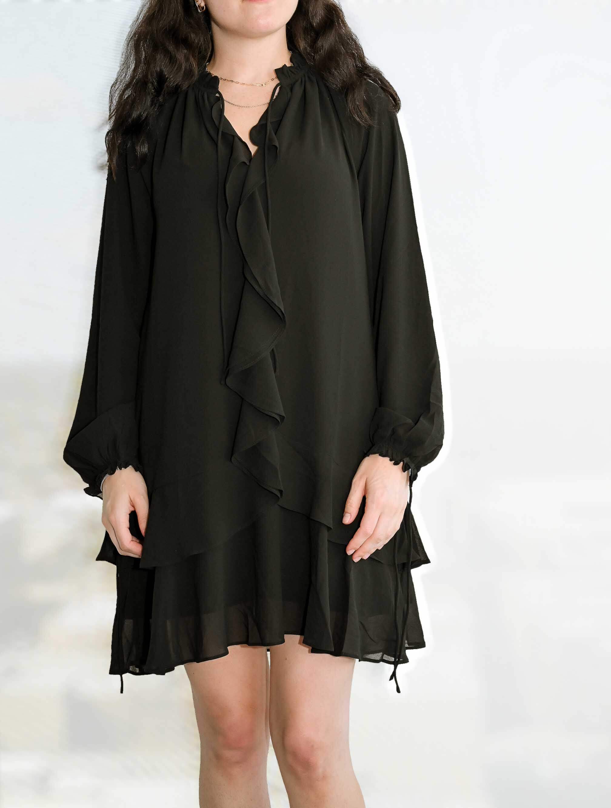 Long Sleeve Flutter Dress