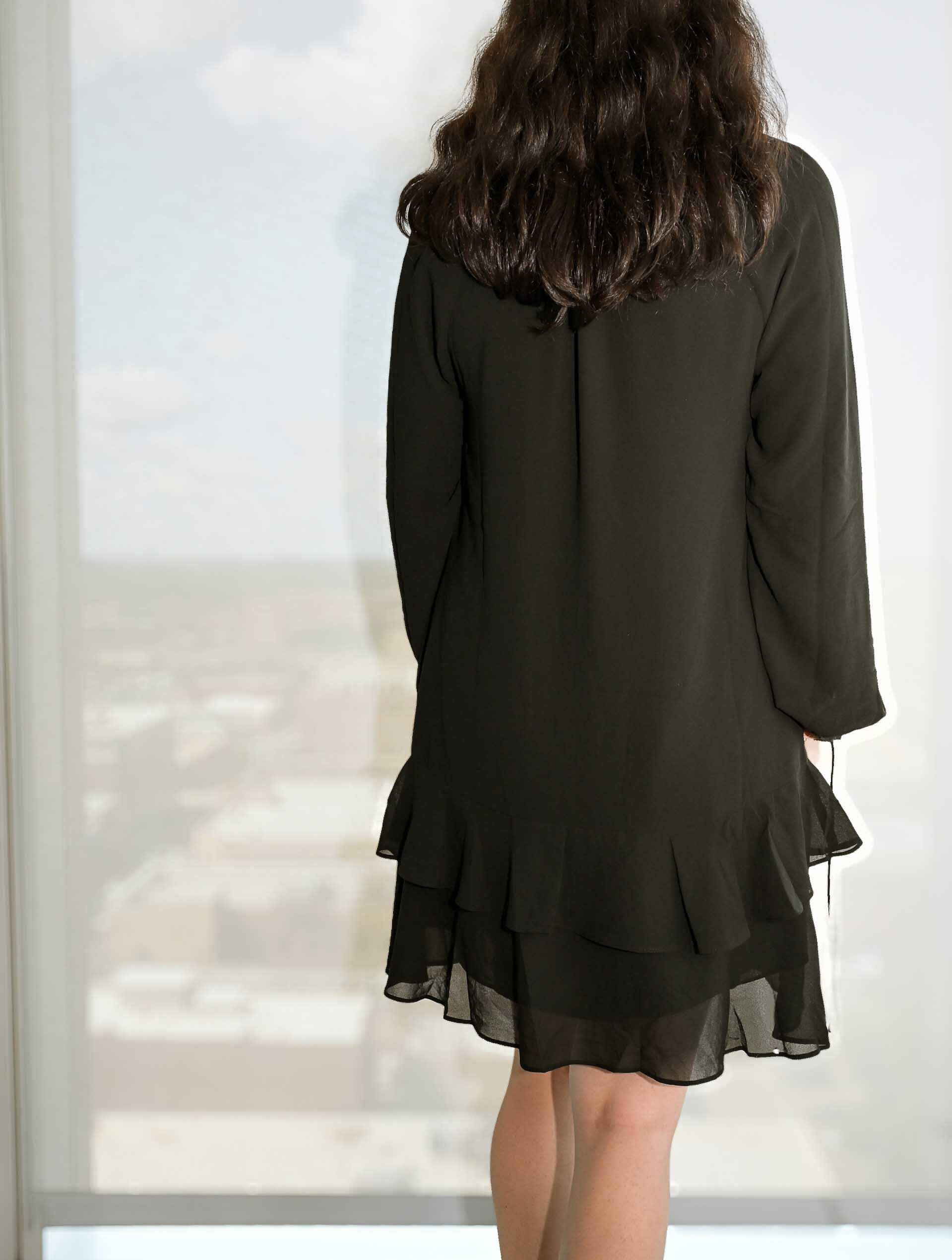 Long Sleeve Flutter Dress