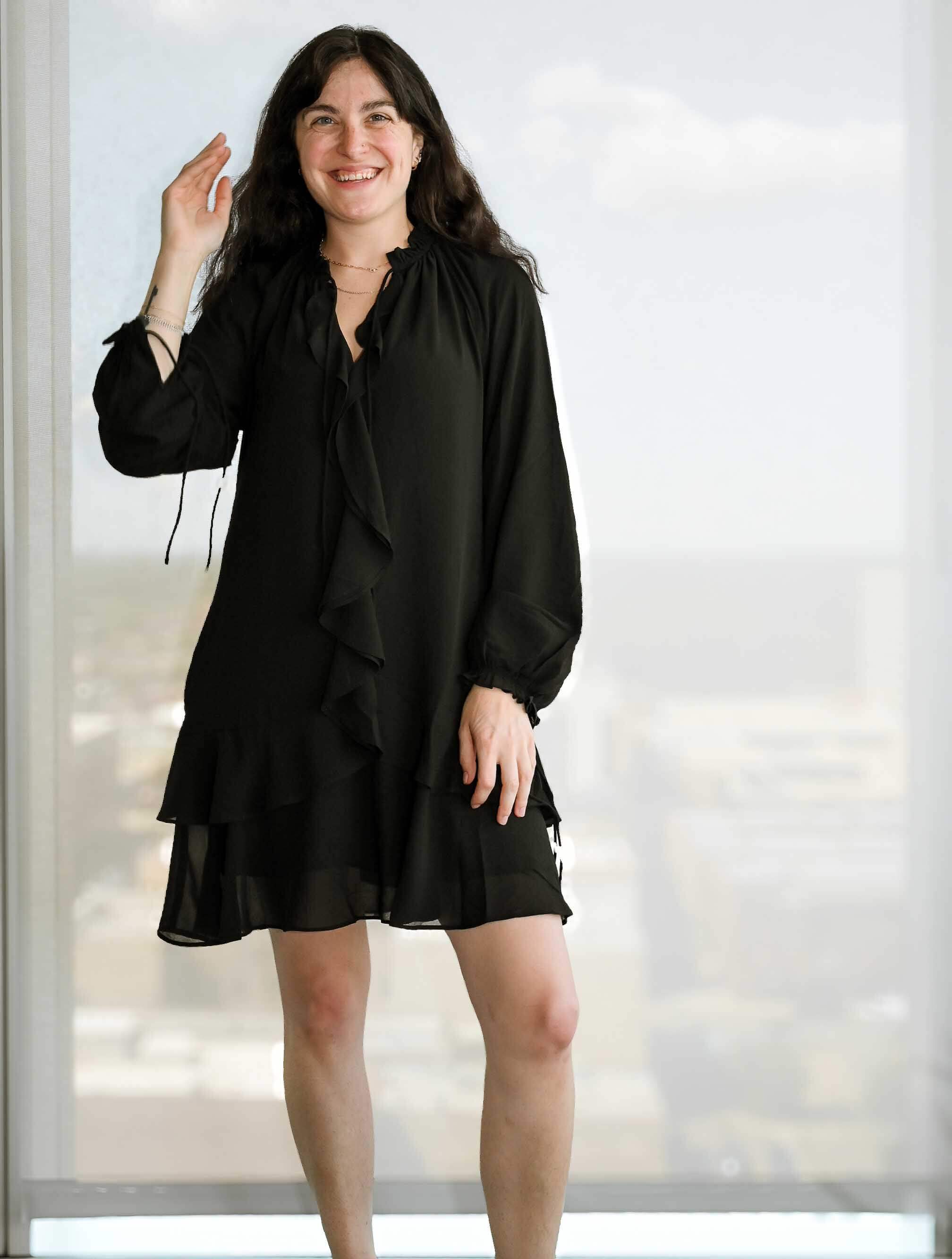 Long Sleeve Flutter Dress