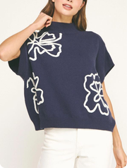Floral Embroidered Knit Top